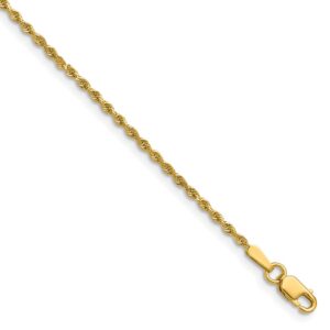 14K Diamond-cut Rope with Lobster Clasp Chain (1.5mm)