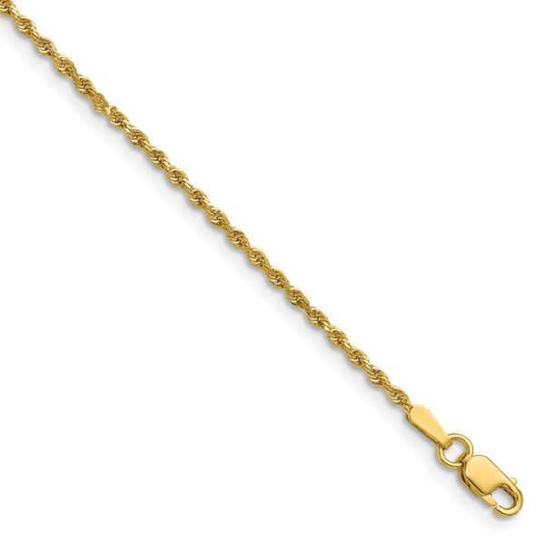 14K Diamond-cut Rope with Lobster Clasp Chain (1.5mm)