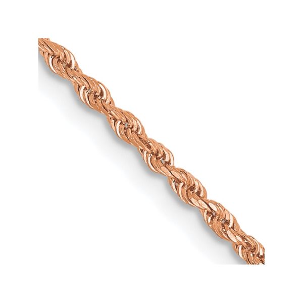 14K Rose Gold Diamond-cut Rope with Lobster Clasp Chain (1.5mm)