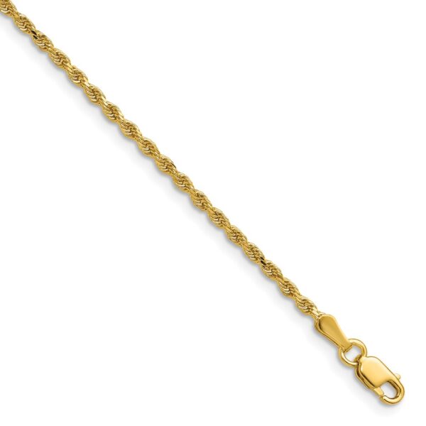 14K Diamond-cut Rope with Lobster Clasp Chain (1.75mm)