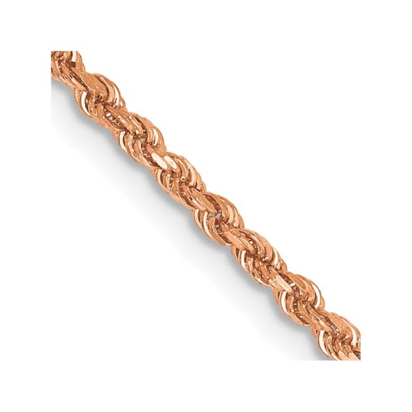14K Rose Gold Diamond-cut Rope with Lobster Clasp Chain (1.75mm)