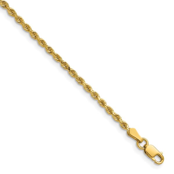 14K Diamond-cut Rope with Lobster Clasp Chain (2mm)