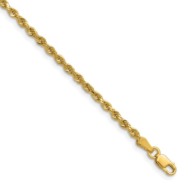 14K Diamond-cut Rope with Lobster Clasp Chain (2.25mm)