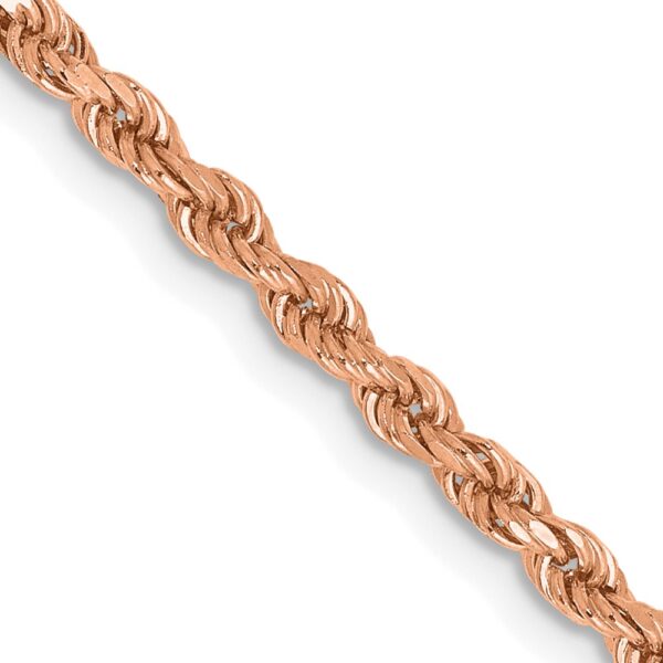 14K Rose Gold Diamond-cut Rope with Lobster Clasp Chain (2.25mm)