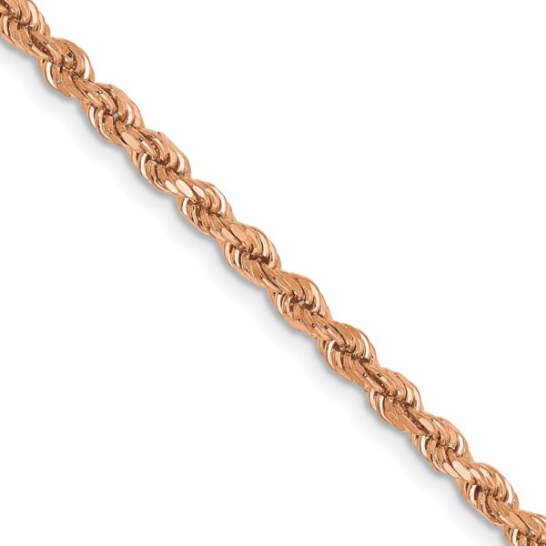 14k Rose Gold Diamond-cut Rope with Lobster Clasp Chain (2.75mm)