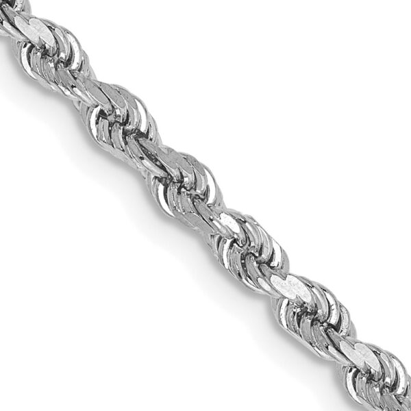 14K White Gold Diamond-cut Rope with Lobster Clasp Chain (2.75mm)