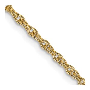 14K Carded Cable Rope with Spring Ring Clasp Chain (1.55mm)