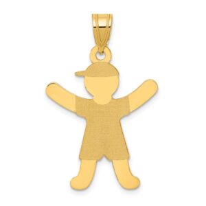 14k Laser Polished Boy with Hat Charm