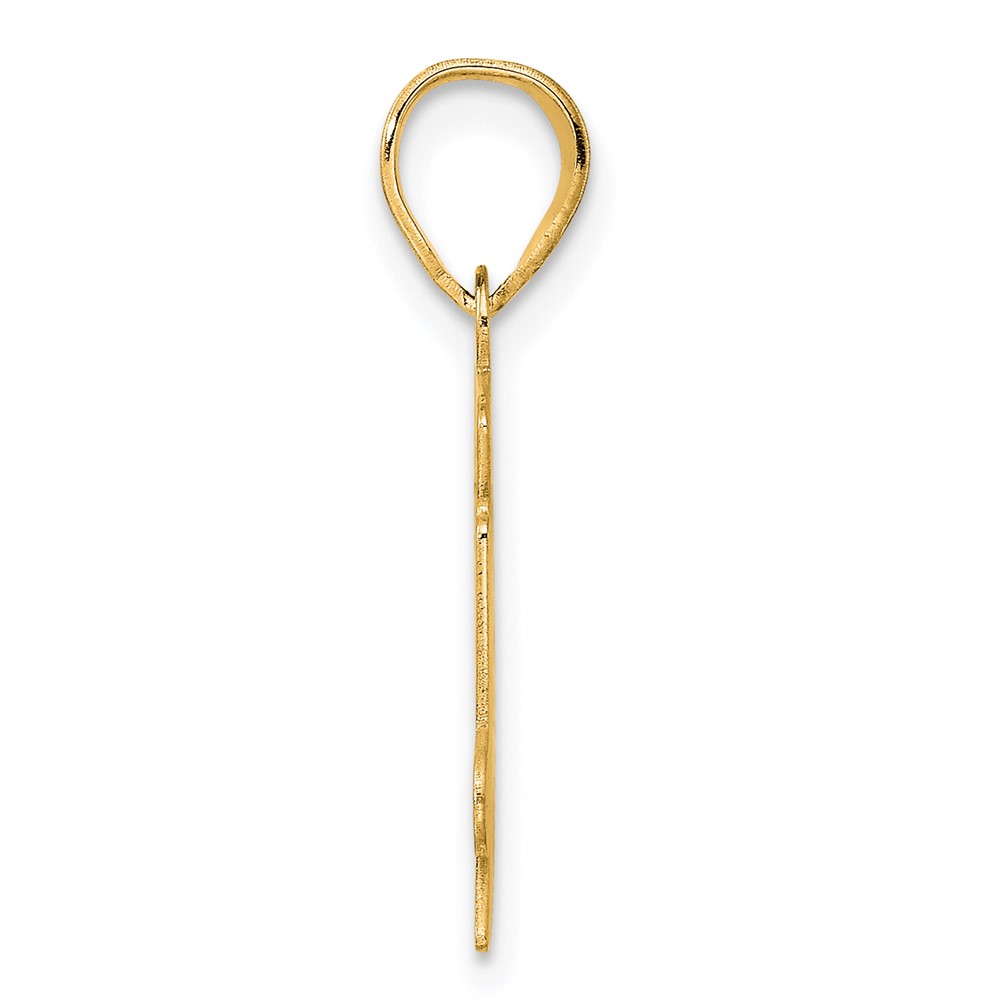 14k Polished Etched Number 74 Pendant - Image 2