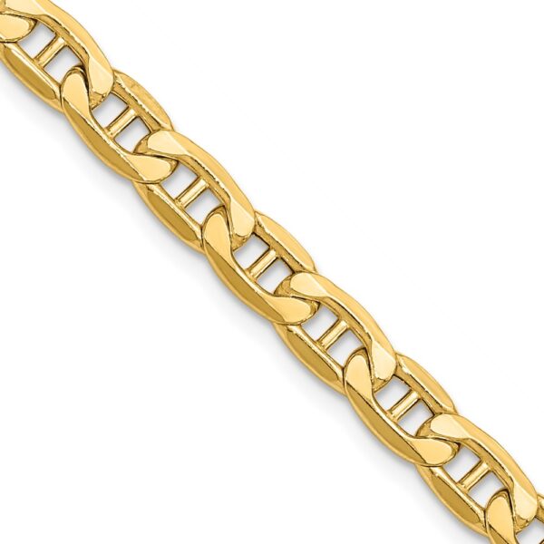 14K Semi-Solid Anchor with Lobster Clasp Bracelet (5.5mm)