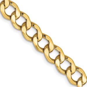 14K Semi-Solid Curb with Lobster Clasp Chain (7mm)