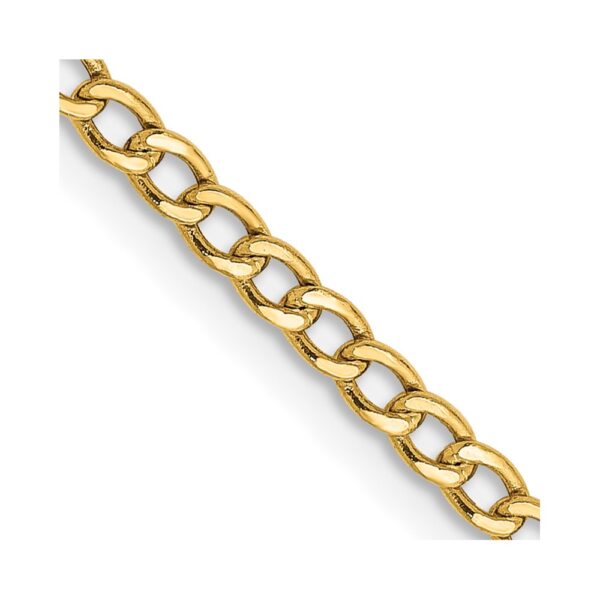 14K Semi-Solid Curb with Lobster Clasp Chain (2.5mm)