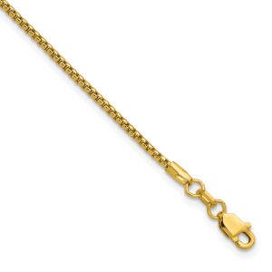 14K Semi-Solid Round Box with Lobster Clasp Bracelet (1.5mm)
