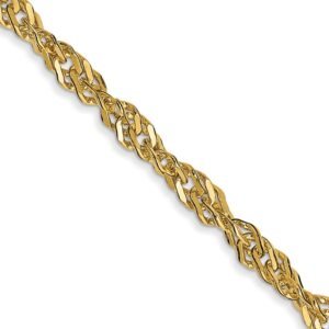 14K Lightweight Singapore with Lobster Clasp Chain (2.75mm)