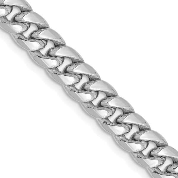 14k White Gold Semi-Solid Miami Cuban Chain (6mm)