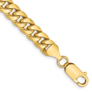 14K Semi-Solid Miami Cuban with Lobster Clasp Bracelet (6.75mm)