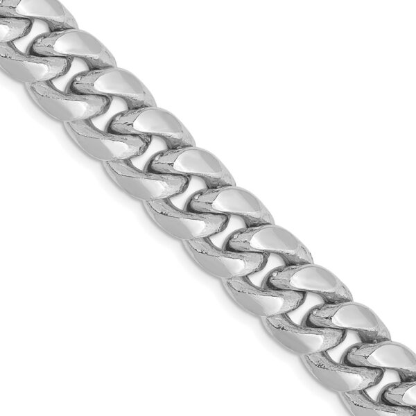 14k White Gold Semi-Solid Miami Cuban Chain (9.3mm)