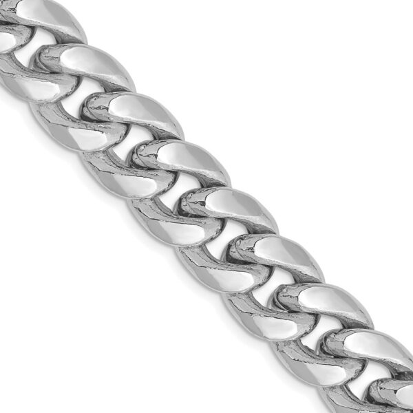 14k White Gold Semi-Solid Miami Cuban Chain (11mm)