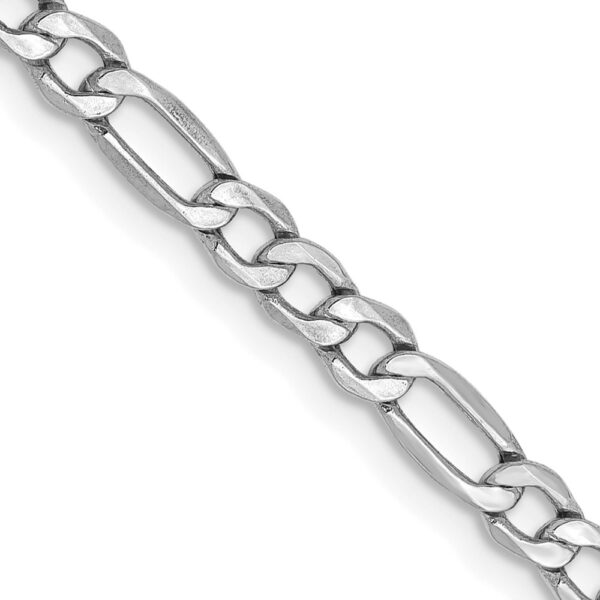 14K White Gold Semi-Solid Figaro with Lobster Clasp Chain (3.5mm)