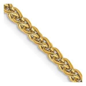 14K Semi-Solid Wheat with Lobster Clasp Chain (2.75mm)