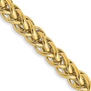 14K Semi-Solid 3-Wire Wheat with Lobster Clasp Chain (3.5mm)