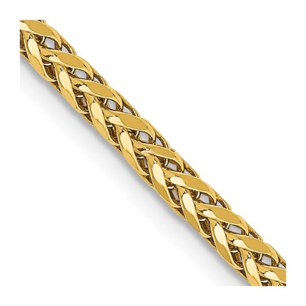 14K Semi-Solid Diamond-cut Wheat with Lobster Clasp Chain (2.5mm)