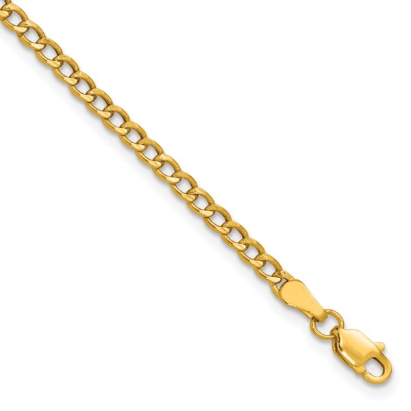 14K Semi-Solid Curb with Lobster Clasp Anklet (2.85mm)