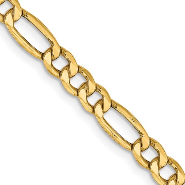 14K Semi-Solid Figaro with Lobster Clasp Chain (4.2mm)