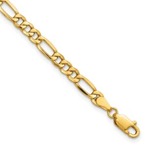 14K Semi-Solid Figaro with Lobster Clasp Bracelet (4.2mm)