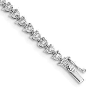 14k White Gold Complete 1 carat Diamond Illusion Setting Tennis Bracelet (4mm)
