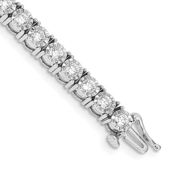 14k White Gold Complete 5 carat Diamond Illusion Setting Tennis Bracelet (6mm)