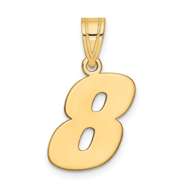 14k Polished Block Number 8 Pendant
