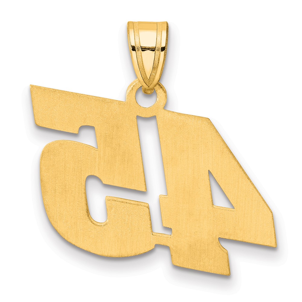 14k Polished Block Number 45 Pendant - Image 3