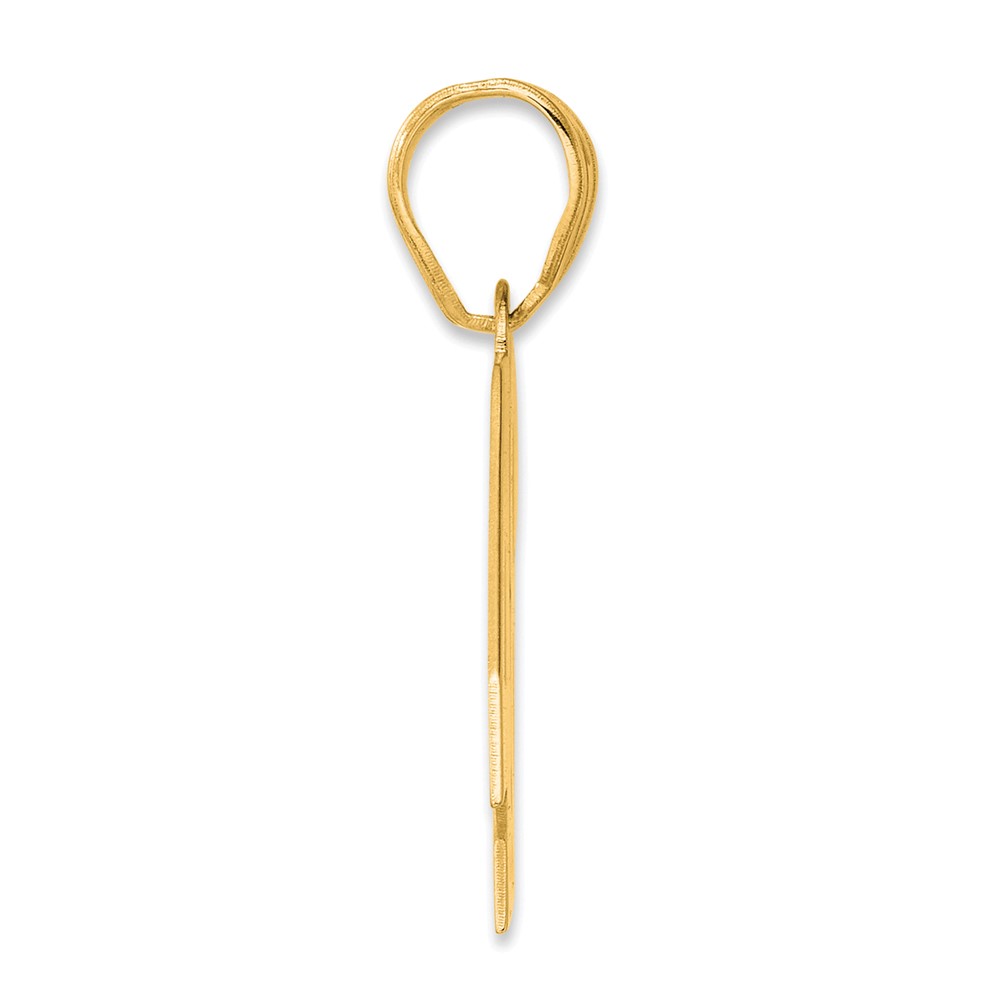 14k Polished Block Number 48 Pendant - Image 2