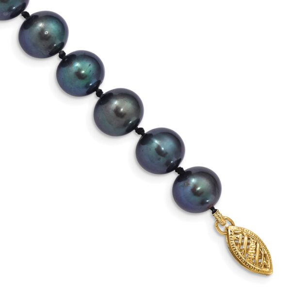 14k 8- Black Near-Round Freshwater Cultured Pearl Bracelet (8.5mm)
