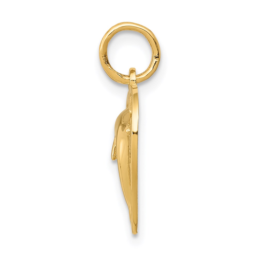 14k Dolphin in Heart Charm - Image 2