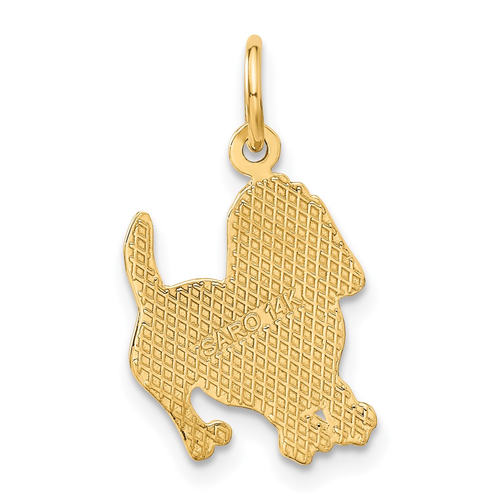 14k Textured Hound Dog Charm - Image 3