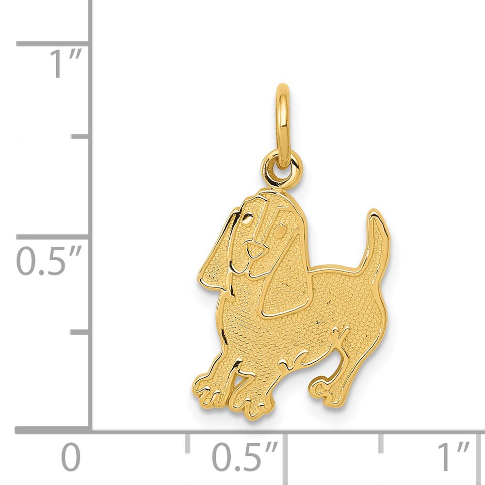 14k Textured Hound Dog Charm - Image 4