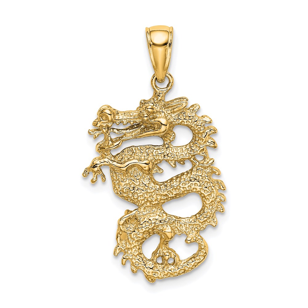 14k Solid 3-D Dragon Pendant - Image 3