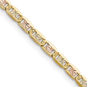 14k Tri-color Gold Pav‚ Valentino Chain (3.2mm)